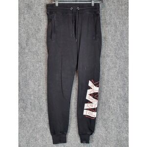 Ivy Park Beyonce Sweatpants Small Black Logo Graphic Drawstring Joggers Active‎